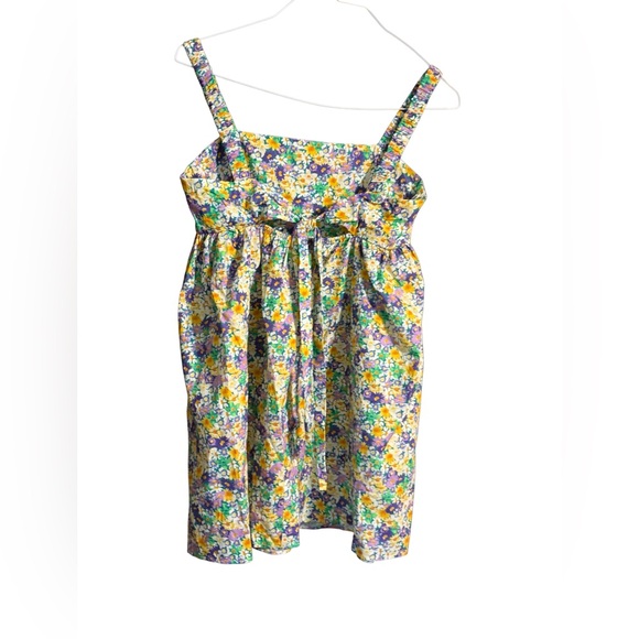 ZARA Floral Cutout Tie Back Mini Dress Above Knee Summer Cottagecore Sundress - Picture 4 of 4